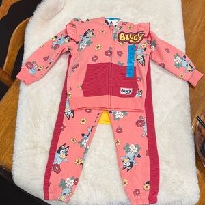 Bluey Pink Floral Hoodie & Joggers Set